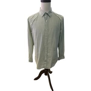 Black Brown Men's Dress Shirt Size Large 16 1/2 - 17 Green